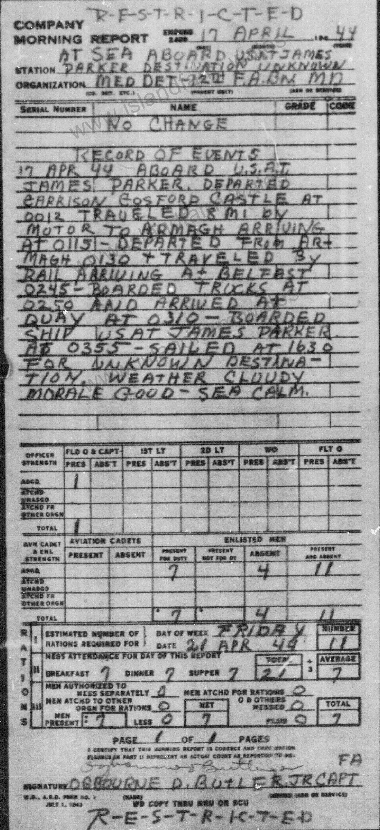 17 April 1944 Report