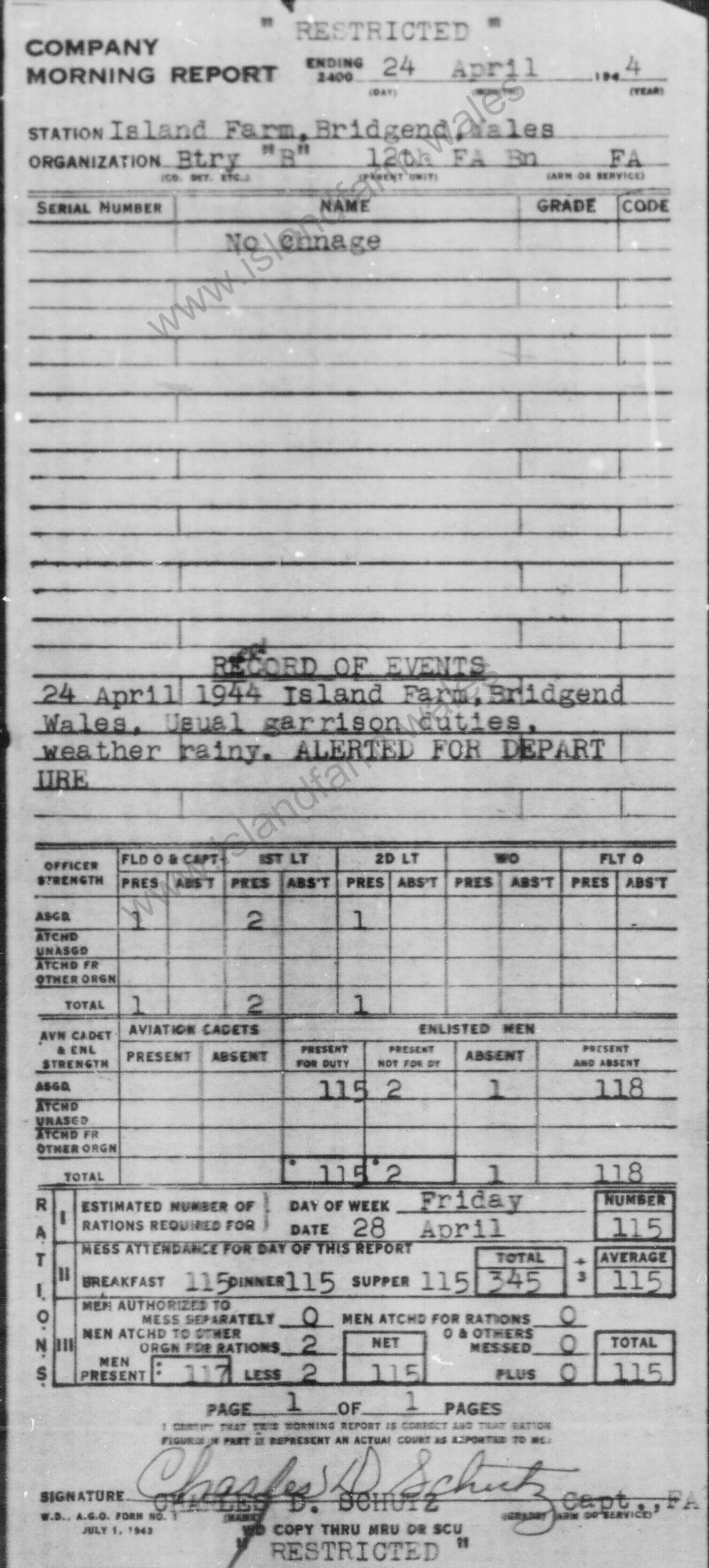 24 April 1944 Report