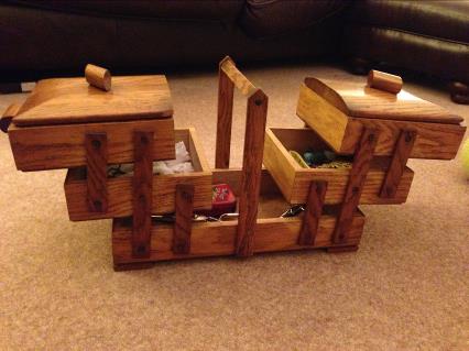 Hand made sewing box (Open)