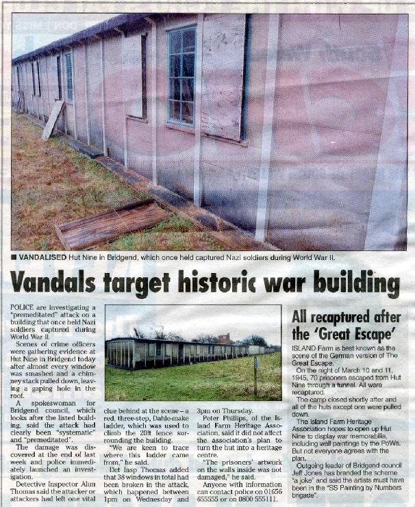 Hut 9 Vandalised