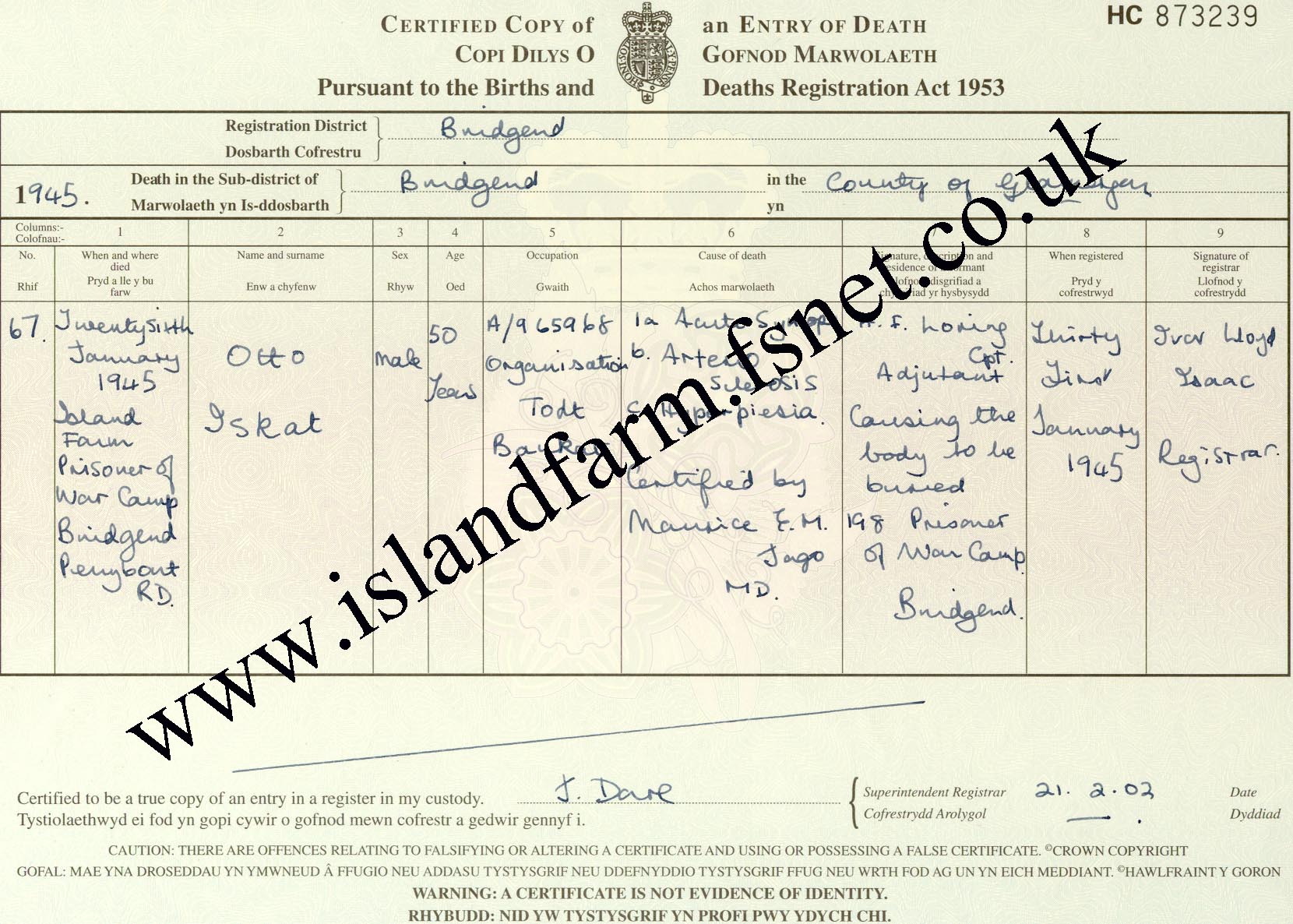 Death Certificate